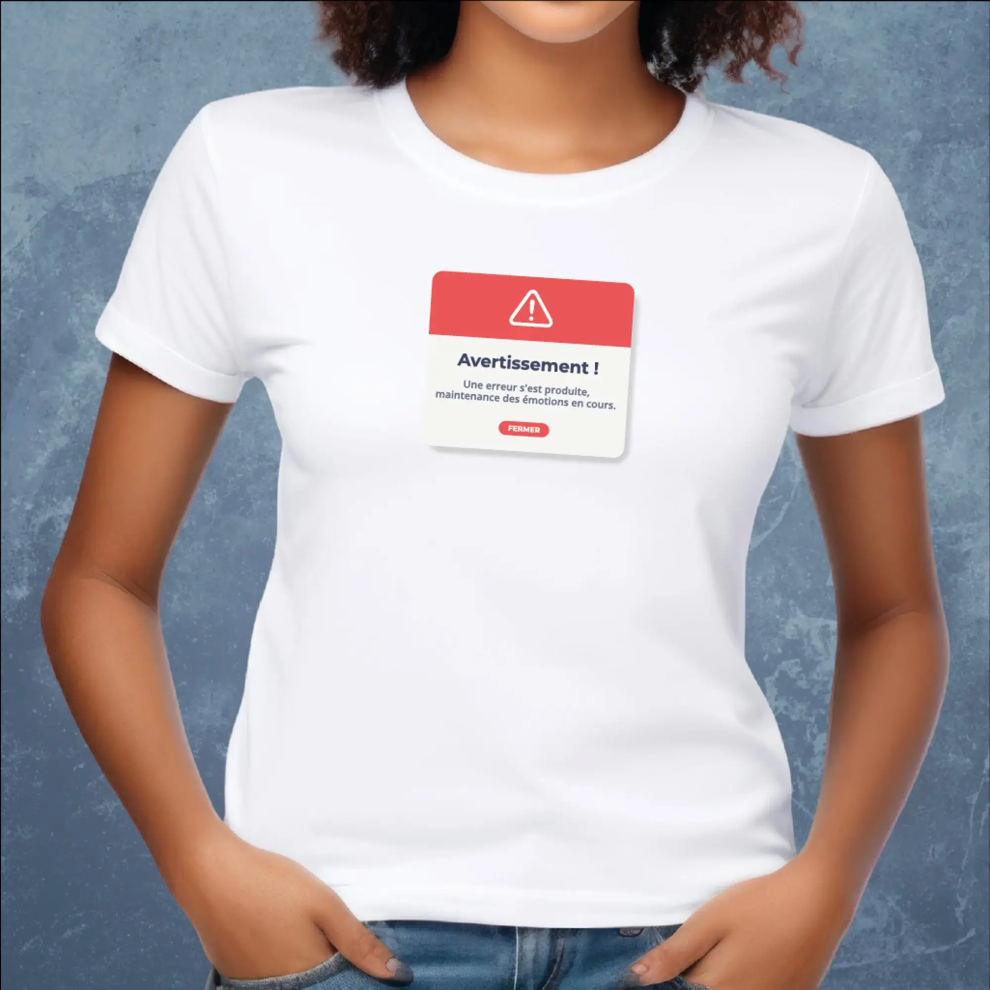 T-shirt humour – Avertissement “maintenance des émotions”